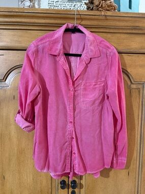 Pink Button-Down- M